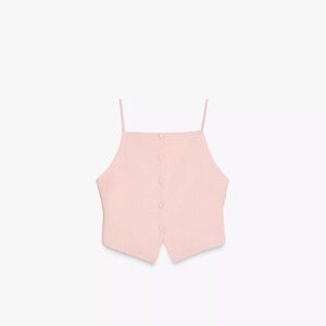 Zara Pink Button-Up Crop Top